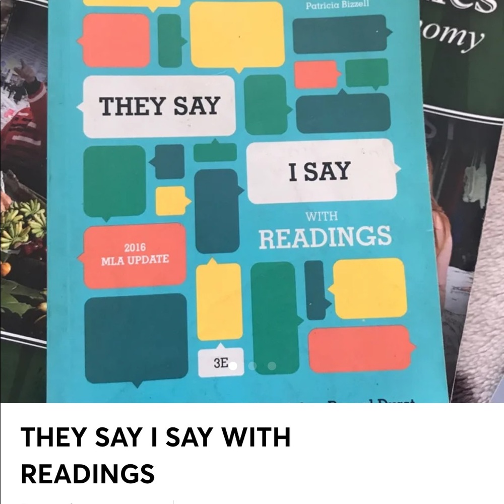 THEY SAY I SAY WITH READINGS